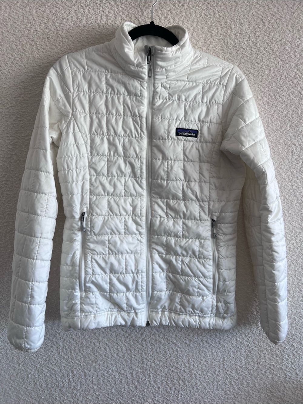 Patagonia Women’s Nano Puff White Jacket Zip Up Size XS